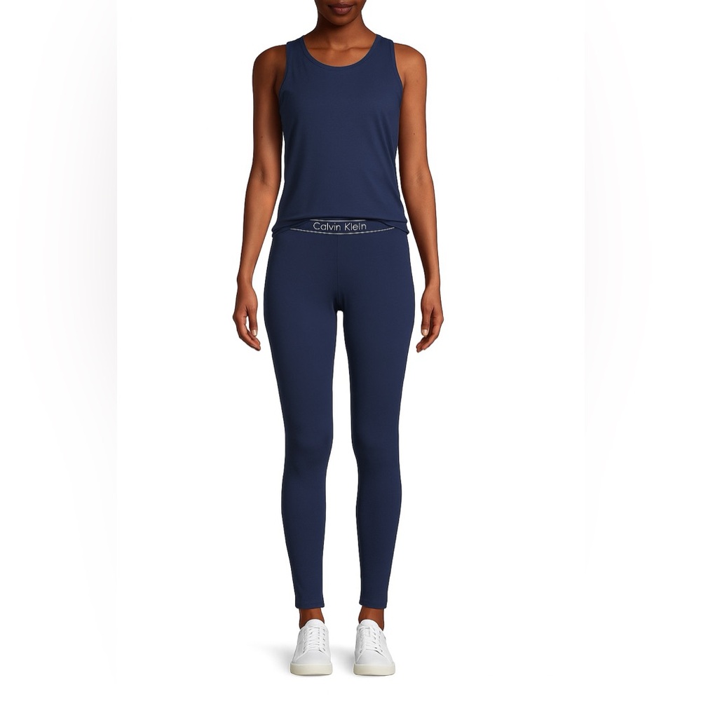 CALVIN KLEIN || Solid Logo Sleep Legging in Navy Shoreline - SZ XS